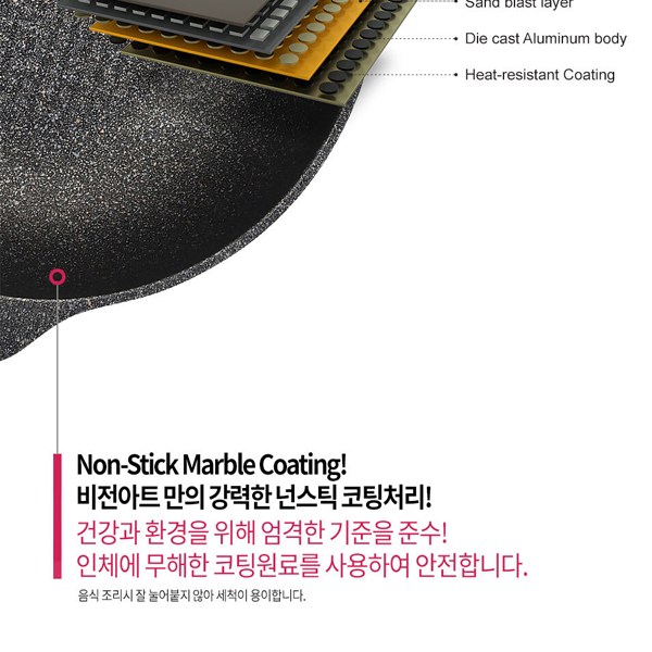 키친아트 인덕션 대형 궁중팬 마블 국산 업소용 웍팬 32cm - 상세 이미지 5