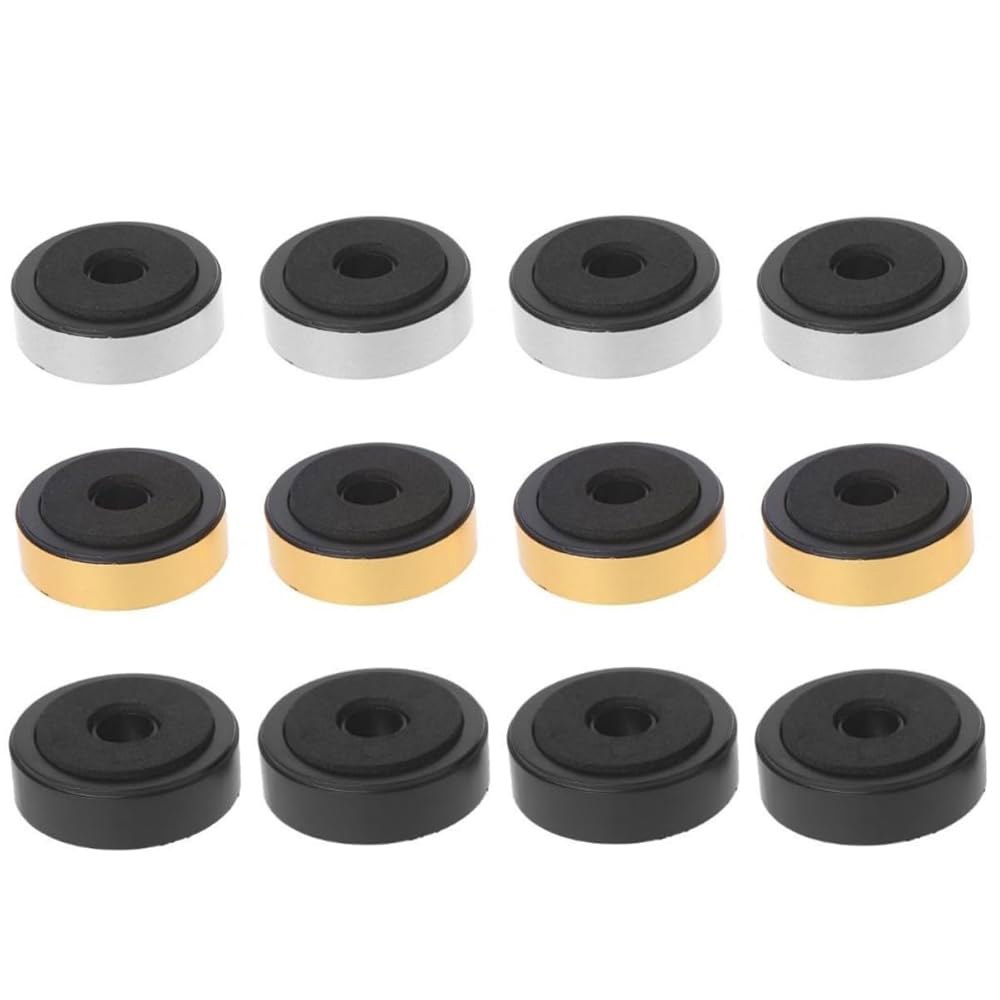 CCeCCe 12 팩 스피커 격리 발 증폭기 48mm 플라스틱 충격 흡수 베이스 패드 사운드박스 페그 스탠드 풋 매트 흡수기 오디오 CD AMP 하이파이 서브우퍼 수리 골드, 슬리 - 상품 이미지