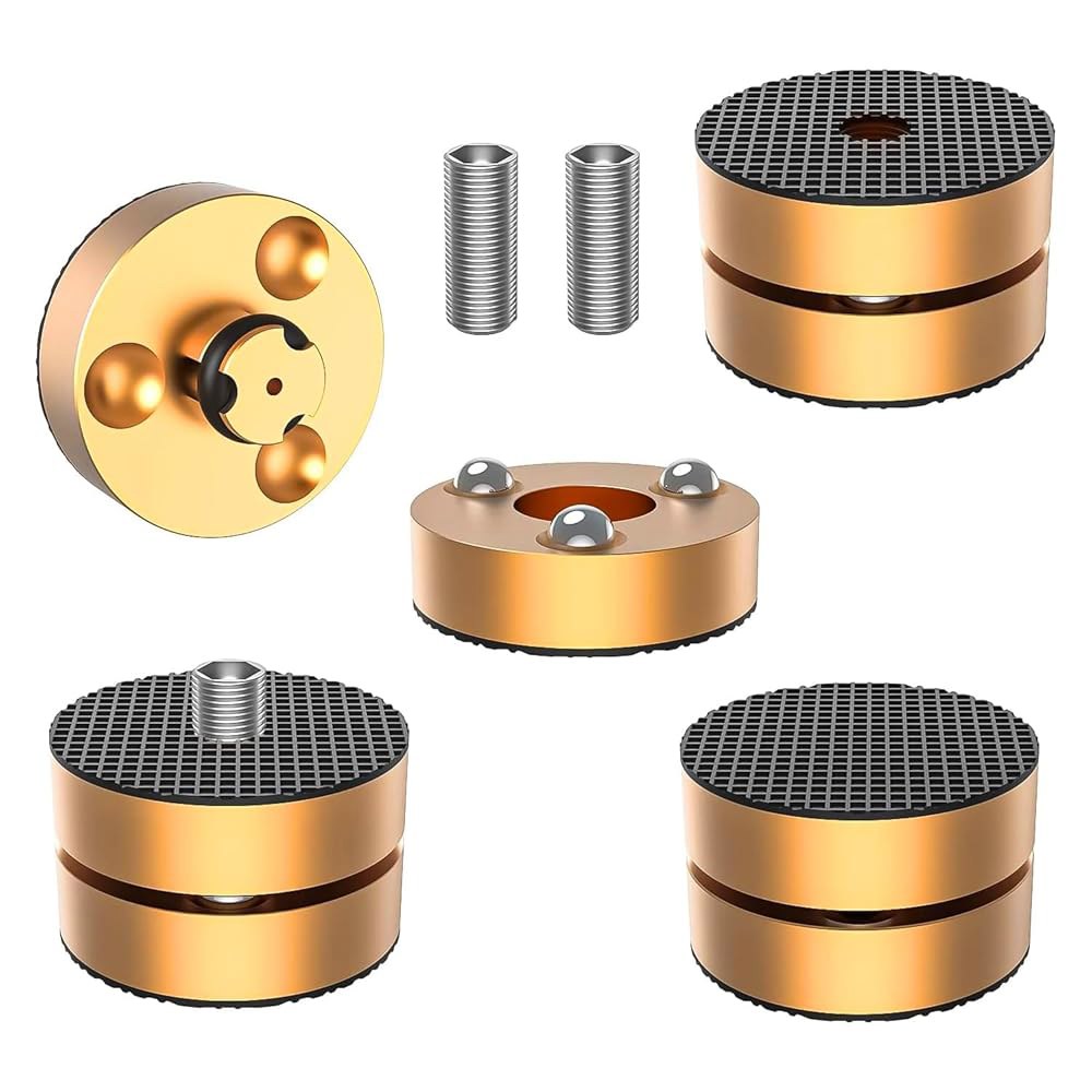 오디오캐스트 하이파이 스피커 스파이크 스탠드 피트 쇼크 업소버 패드 격리 40mm 23mm 알루미늄, 오디오 서브우퍼 CD DVD 앰프 턴테이블 DAC용 볼 포함 IF3917B - 상품 이미지