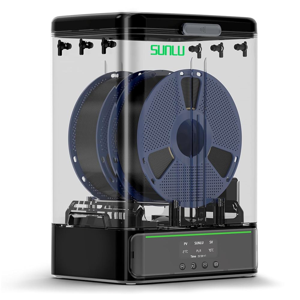 SUNLU 3KG 필라멘트 건조기 SP2 및 보관함, 최대 온도 70 , 15분 급속 가열로 3D 프린터 건조 열 제어로 밀봉, 1.75mm/2.85mm PLA PETG TPU - 상품 이미지