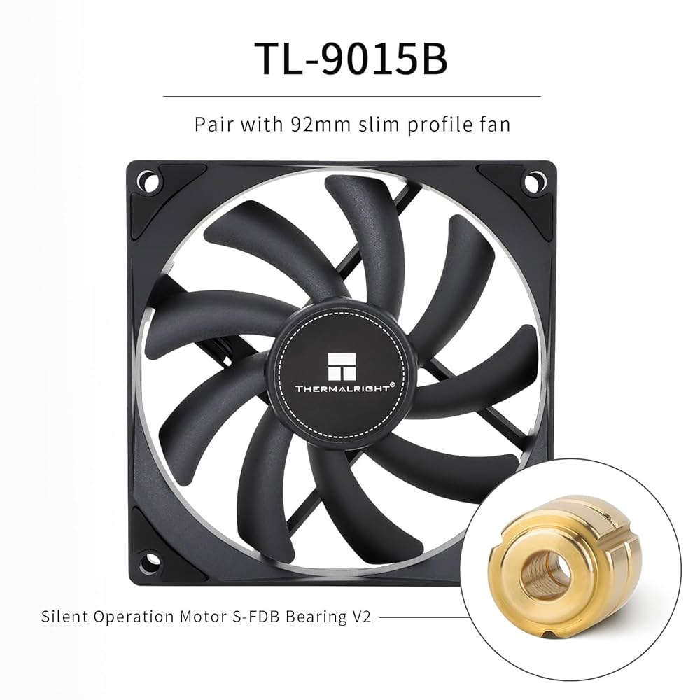 Thermalright AXP90 X47 블랙 로우 프로파일 CPU 에어 쿨러, 높이 47mm, TL-9015B 슬림 PWM 팬, AG 기술, 컴퓨터 ITX 히트싱크 AMD용 AM - 상세 이미지 2