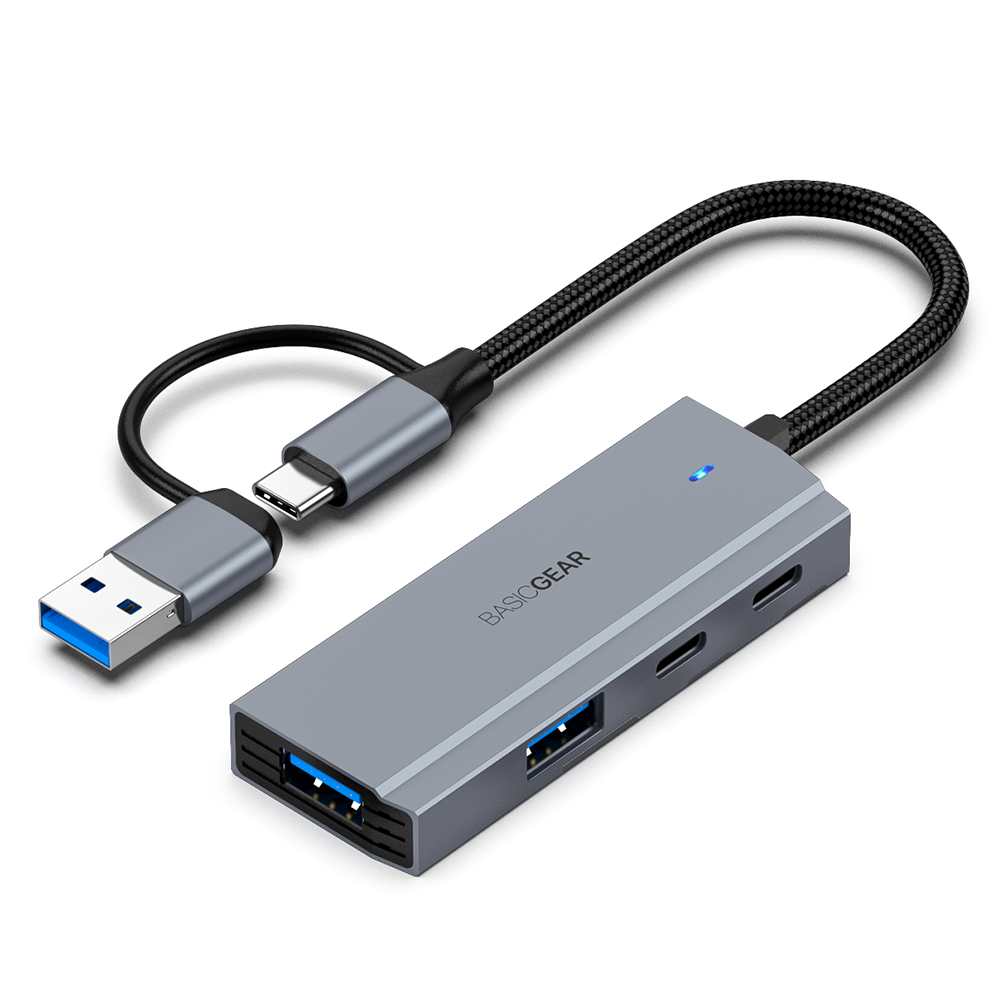 베이직기어 4in1 듀얼커넥터 USB 3.0 노트북 C타입 허브 이미지 2