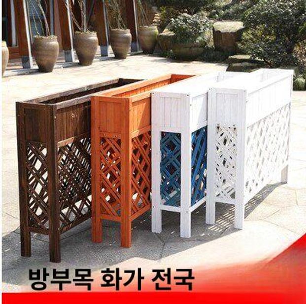 야외 칸막이 원목 나무 파티션 플랜트박스 화분 인테리어 화이트 100x90x25 - 상세 이미지 3