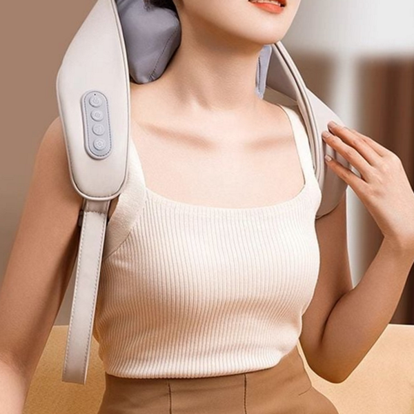승모근 목 어깨 마사지기 핸디형 목 마사지기 무선 충전식 온열 - 상품 이미지