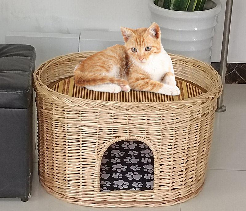 고양이 펫 하우스 라탄 캣 숨숨집 매트 - 상품 이미지