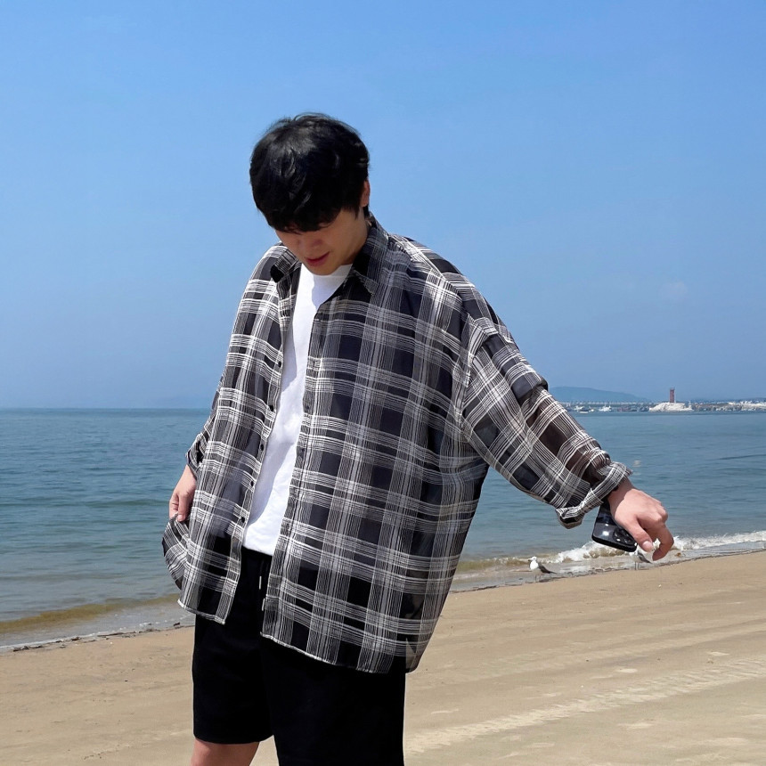 남성린넨셔츠 남자여름셔츠 남자여름남방 남성체크남방