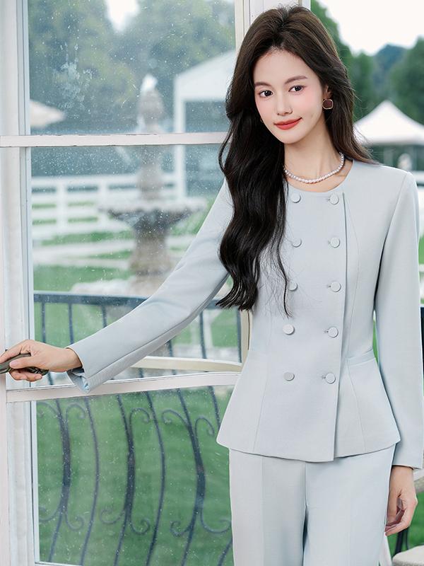 셋업수트 세미슬림 스커트 투피스 단정한 상세페이지 세미 중년여성정장 면접 여성 수트 고급 - 상세 이미지 5