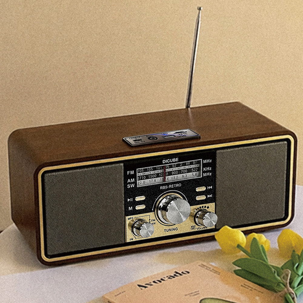 디큐브 레트로 블루투스 거실 스피커 무선 AM FM 라디오 감성 인테리어 캠핑 이미지 7