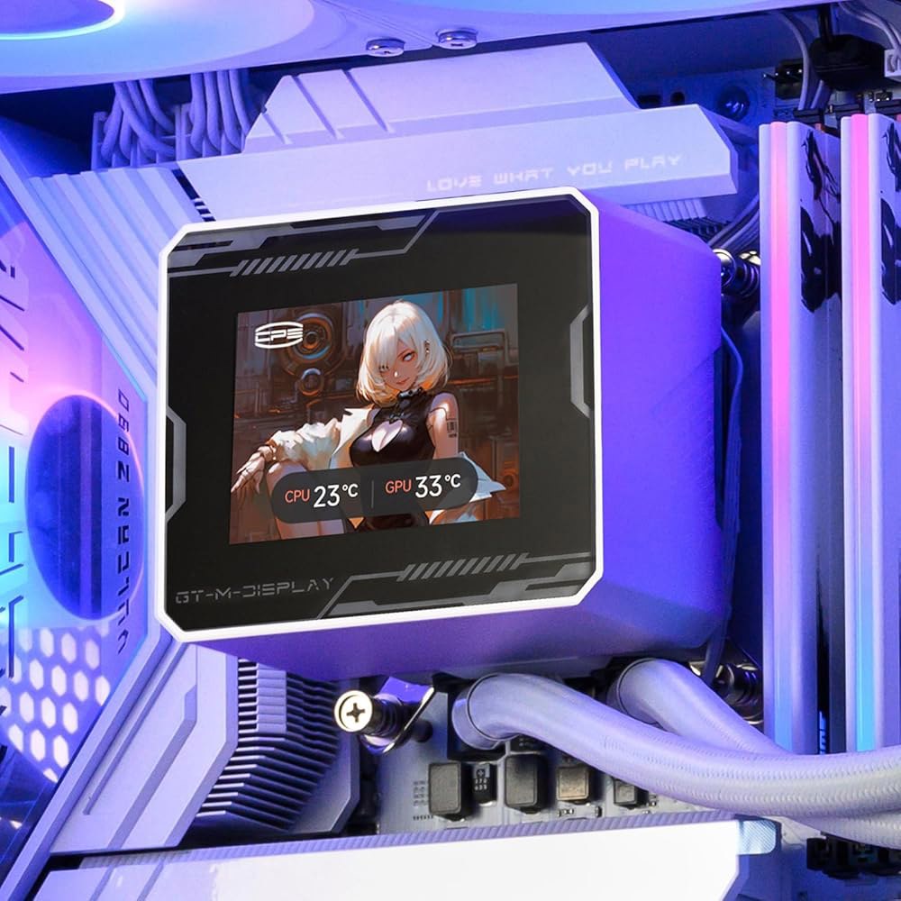 PCCOOLER 액체 CPU 쿨러 ARGB 디스플레이, 360mm AIO(2.8인치 LCD 화면 포함), 세라믹 베어링 펌프, 3 120mm PWM 팬, 알루미늄 라디에이터, 인텔 - 상세 이미지 2
