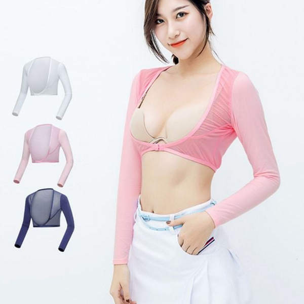 냉감 여성 골프 이너웨어 골프웨어 여성 자외선 차단 쿨티 티셔츠 - 상품 이미지