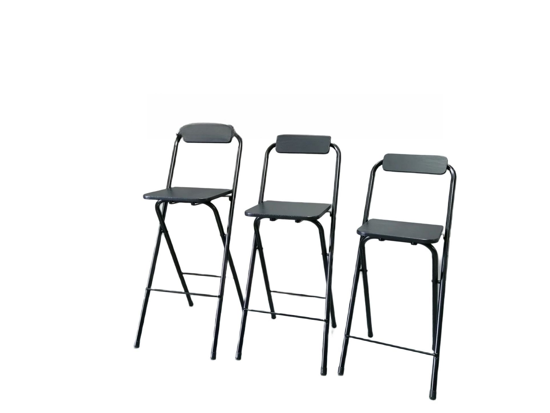 접이식 높은의자 라운지 의자 심플한 블랙 벤치 사무실 휴대용 하이체어 가정용 카페 다용도 - 상품 이미지