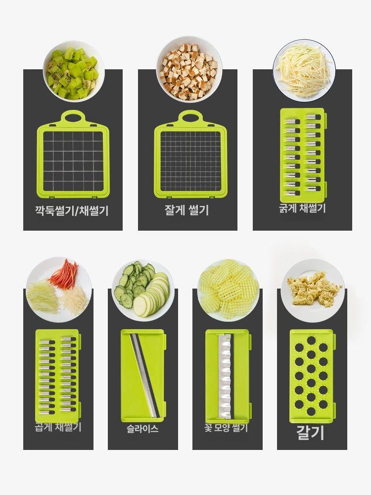 야채슬라이스 다이스채칼 깎는기계 커터 다기능 사과 깍둑 업소용 감자다이스 양파 - 상세 이미지 3