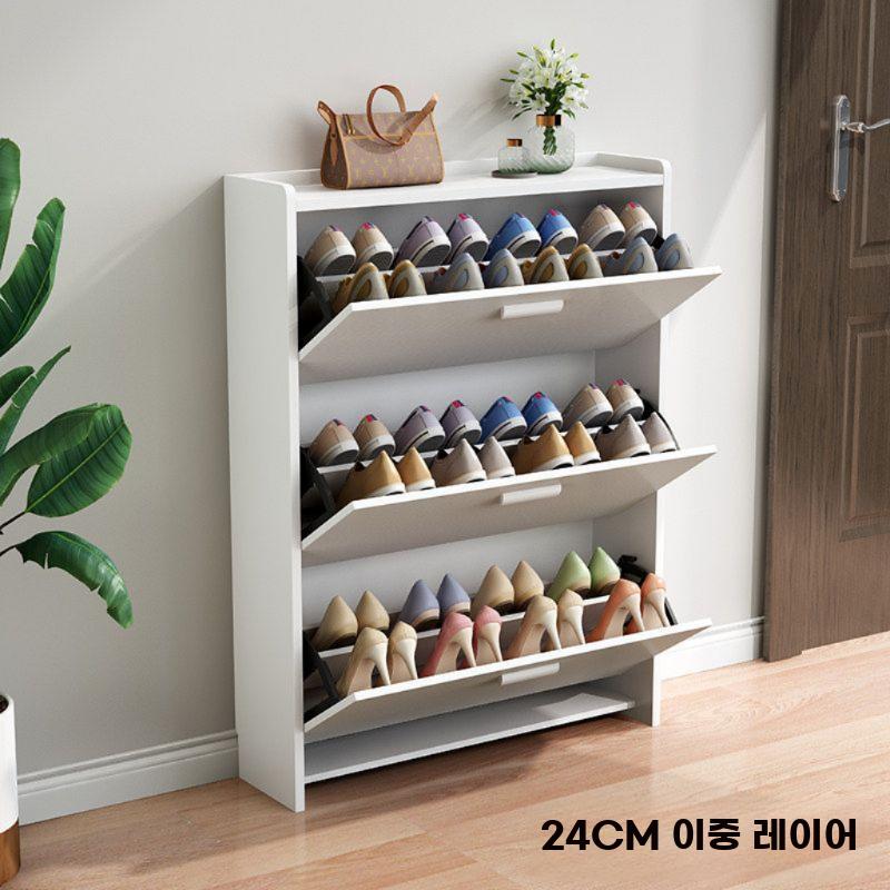 좁은 신발장 틈새 슬림 신발 정리대 캐비닛 미니멀 50x17x107cm - 상세 이미지 2