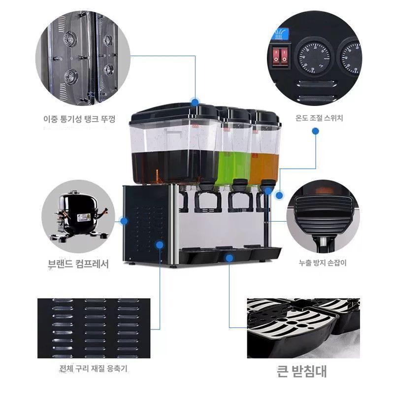 업소용 슬러시기계 디스펜서 2구 냉각 뷔페 냉음료 빙수 슬러시 슬러쉬기계 기계 주스 음료 - 상세 이미지 3