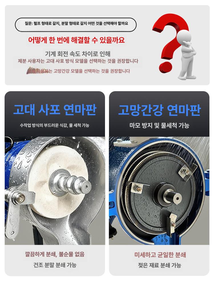 업소용 두부 콩가는기계 도토리 전기맷돌 콩 휴대용 상업용 콩가는 제분기 기계 메주 대형 - 상세 이미지 2