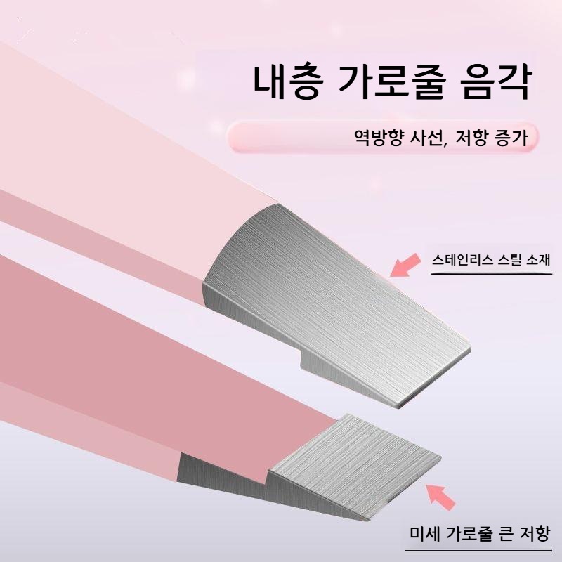 눈썹 정리 족집게 인조속눈썹 수염 제거 펜치 핑크 플랫탑 - 상품 이미지
