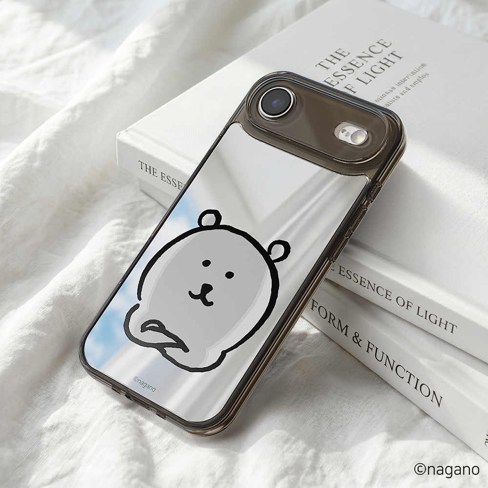 귀여운 캐릭터 디자인 커플 맥세이프 케이스 담곰이 농담곰 미러 블랙, 아이폰 에어 - 상품 이미지
