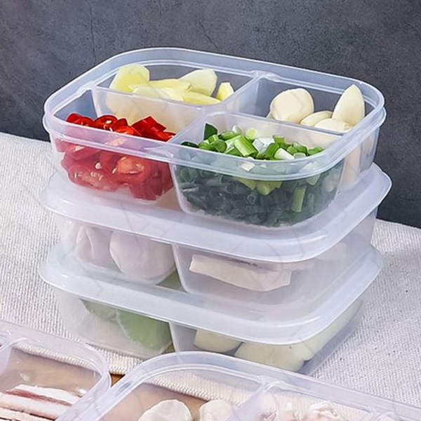 플라스틱 밀폐 반찬통 나눔 칸막이 반찬통 냉장 냉동 보관 용기 - 상품 이미지