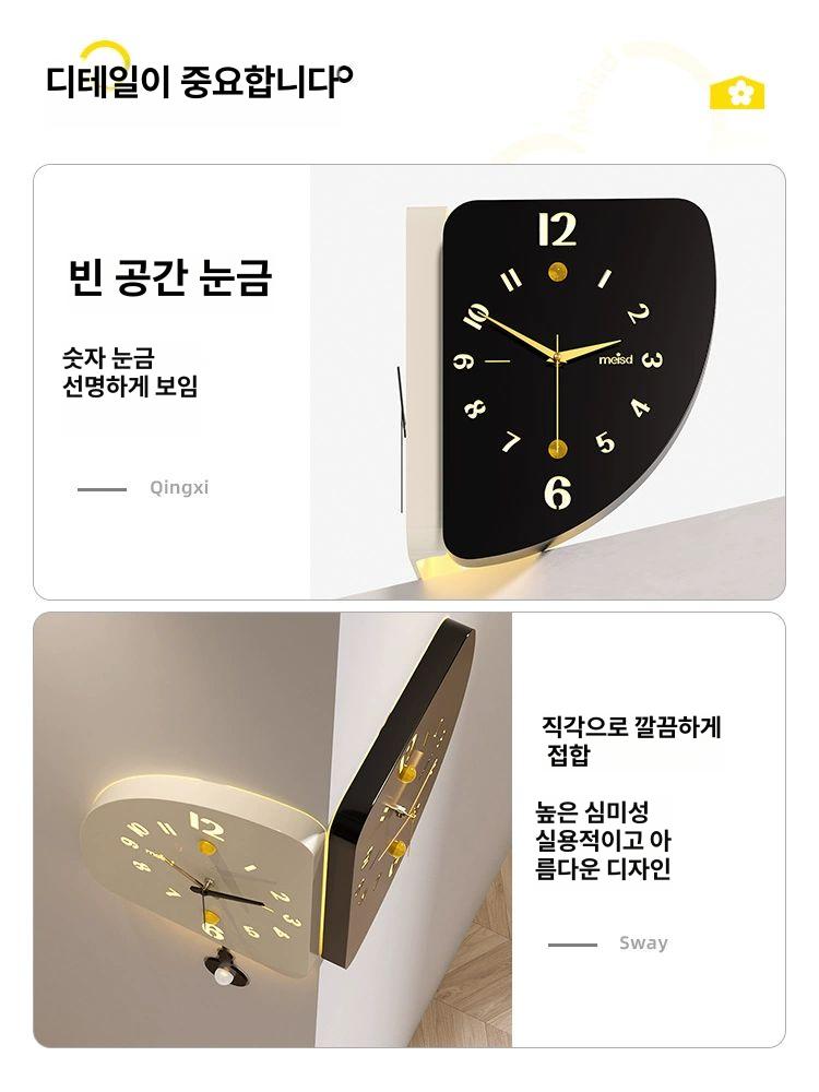 양면 벽시계 엔틱 무소음 견고한 대형 인테리어 (클래식 이터널) 소형 [평면 철제] - 상세 이미지 3