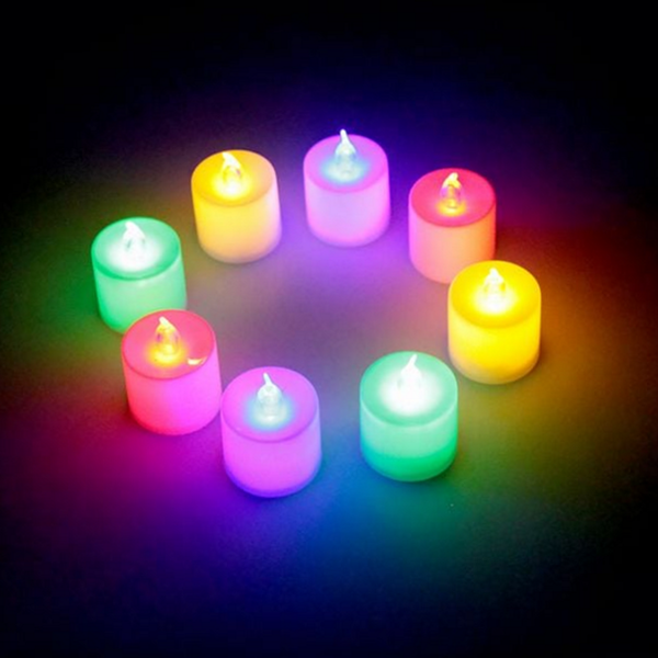 다채로운 led 초 무지개 led 양초 파티 무드등 - 상품 이미지