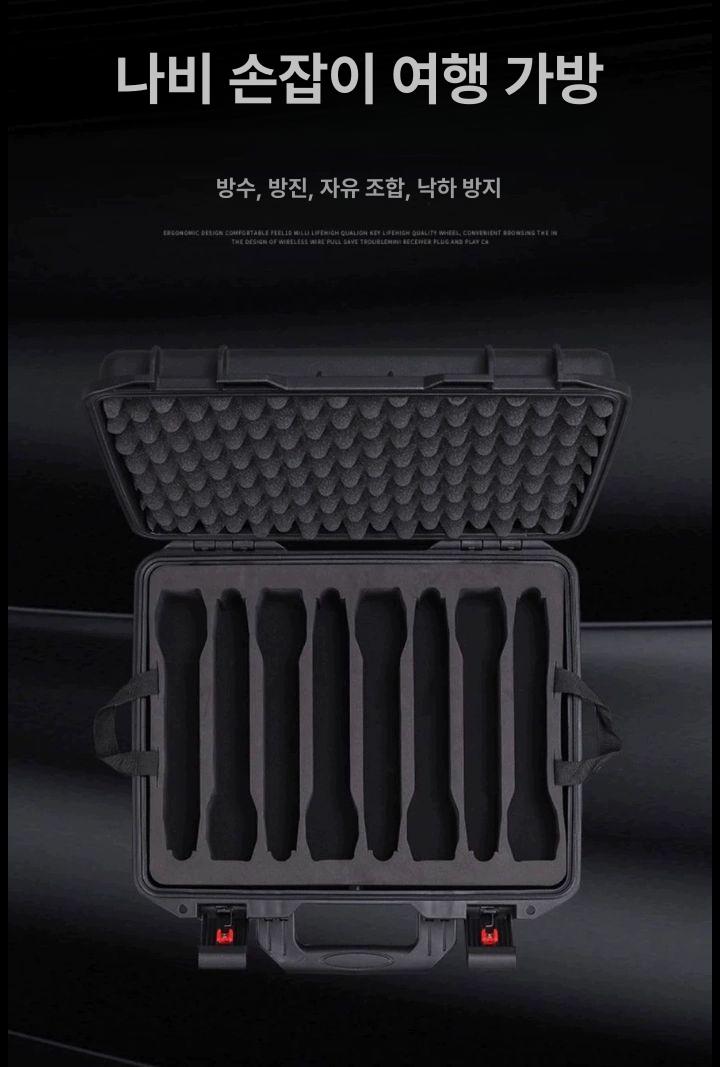휴대용 무선 무선마이크 케이스 항목 스펀지 전용 방수 충격방지 완충 음향장비 수납 운반 - 상세 이미지 2