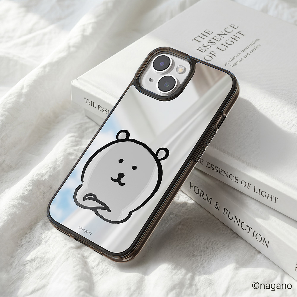 귀여운 캐릭터 디자인 커플 맥세이프 케이스 담곰이 농담곰 미러 블랙, 아이폰13 미니 - 상품 이미지