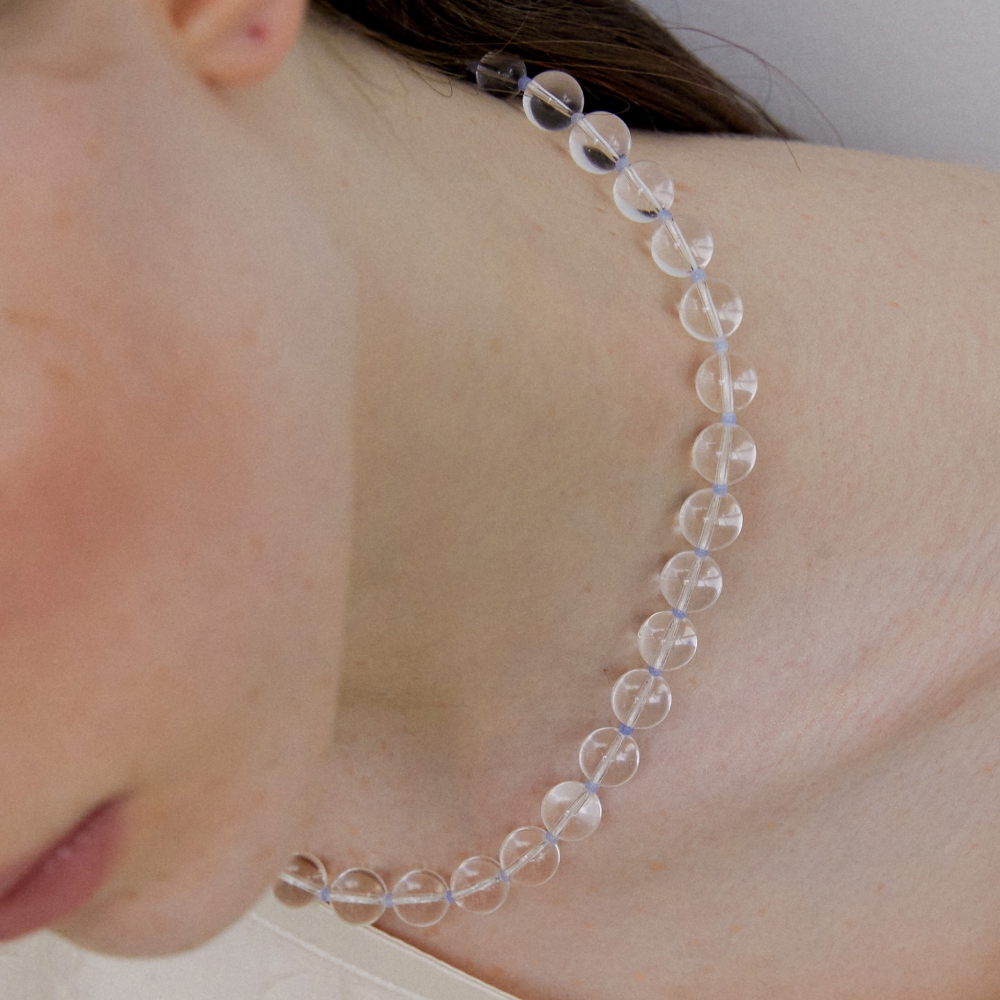 [바이이에르] Glass bead necklace (Silver) BH7N56761WB420 - 상품 이미지