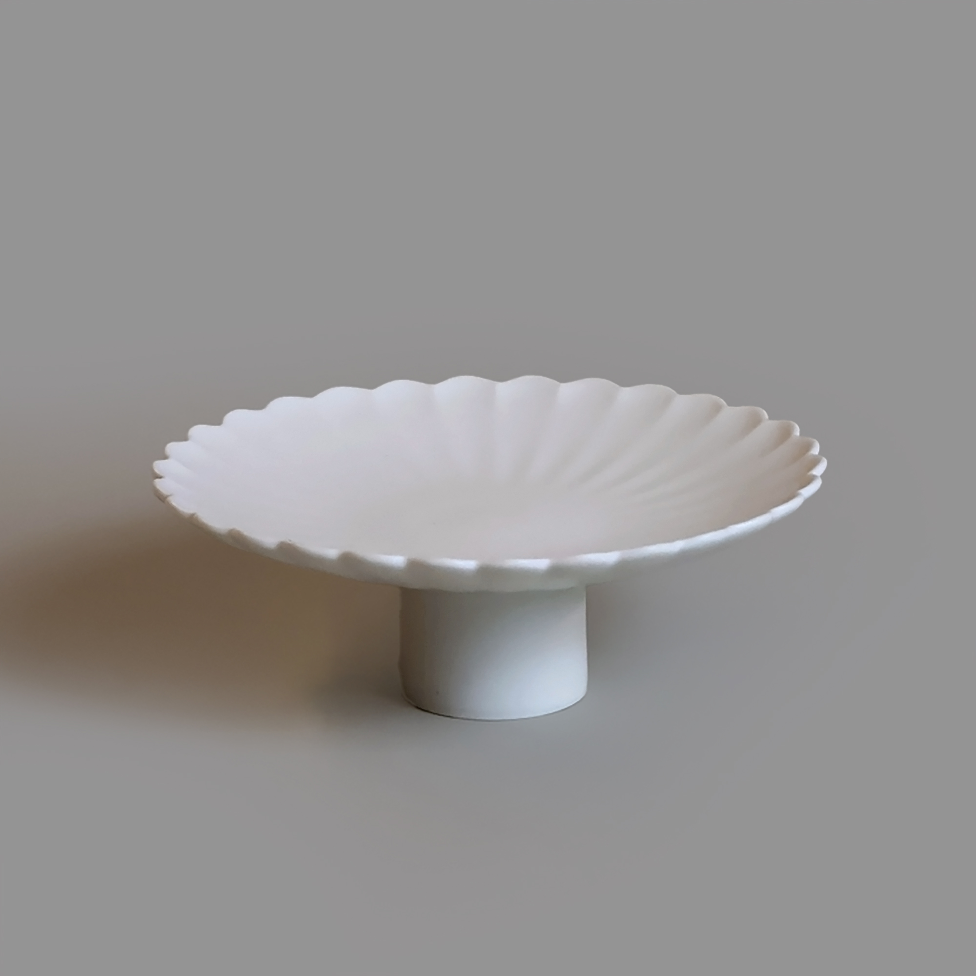 세라미꼬 디저트 꽃 높은 굽 접시 17cm - 상품 이미지