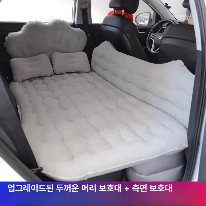 차량용 뒷좌석 에어매트 자동차 SUV 여행용 공기침대 차박 수면 매트 웨이브 블랙 긴 지지대 - 상세 이미지 2