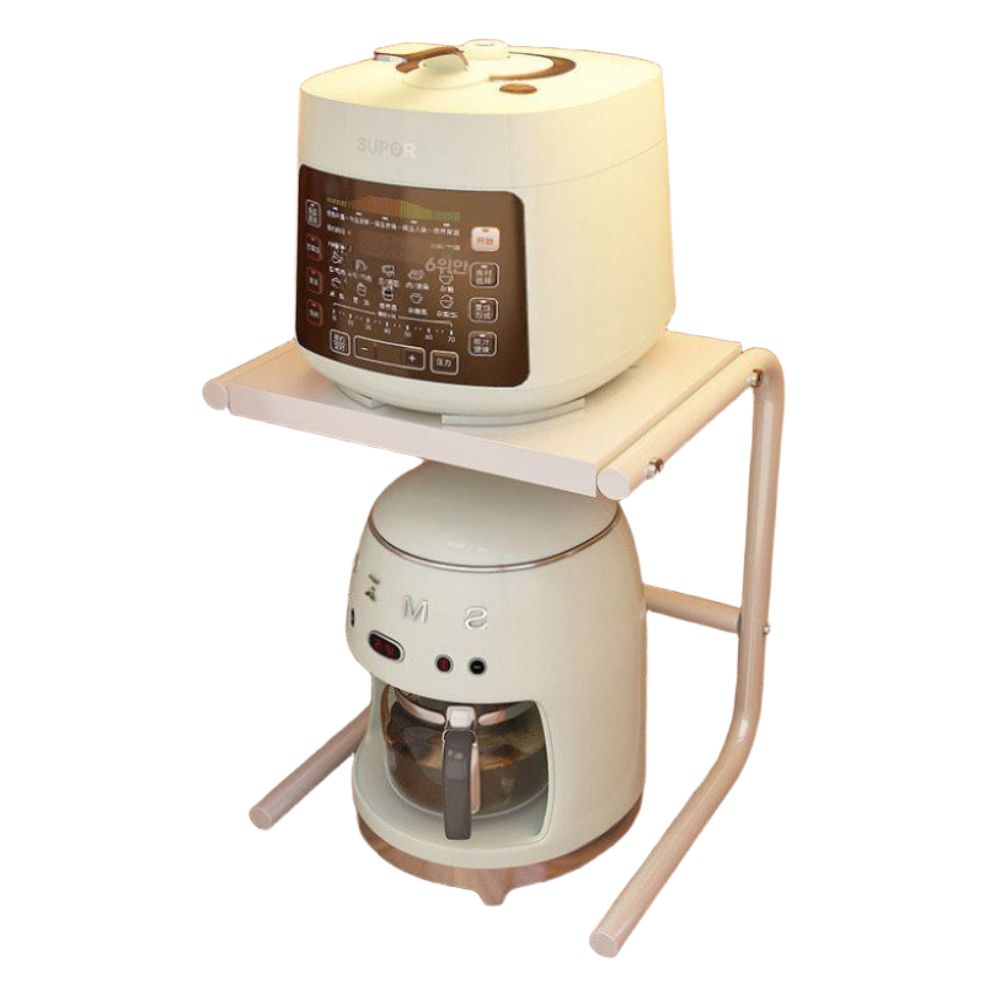 밥솥 수납대 슬라이딩 주방 선반 렌지대 밥통 거치대 블랙 52cm + 후크 4개 - 상세 이미지 3