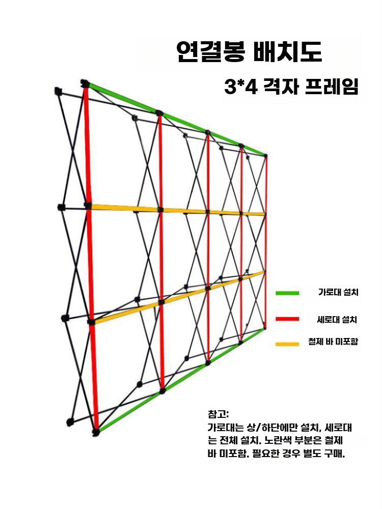 대형 광고 전시대 접이식 포토월 전시 프레임 행사 배너 철제 3x3 (2.3x2.3m) - 상세 이미지 2