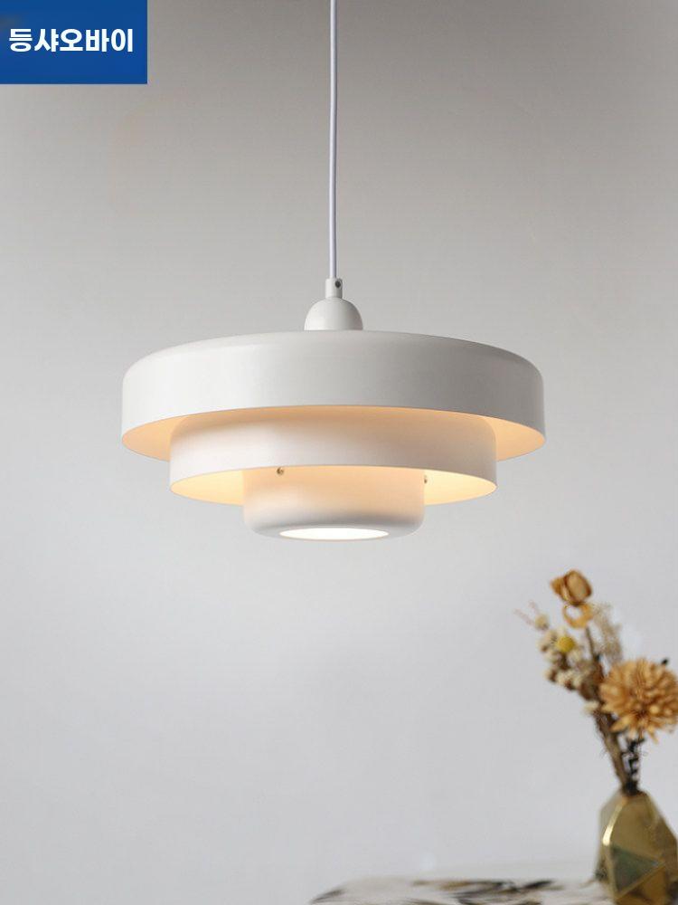 모던 천장등 미니멀 컬러 식탁등 천장 펜던트등 다이닝 오렌지 레드 35x21cm-웜 16W - 상세 이미지 2