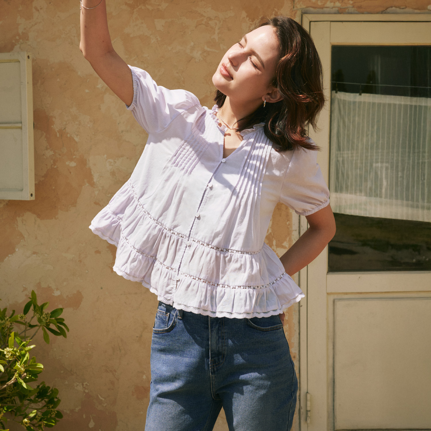 [제로스트릿][2컬러] 아이리스 레이스 블라우스 IRIS LACE BLOUSE 이미지 4