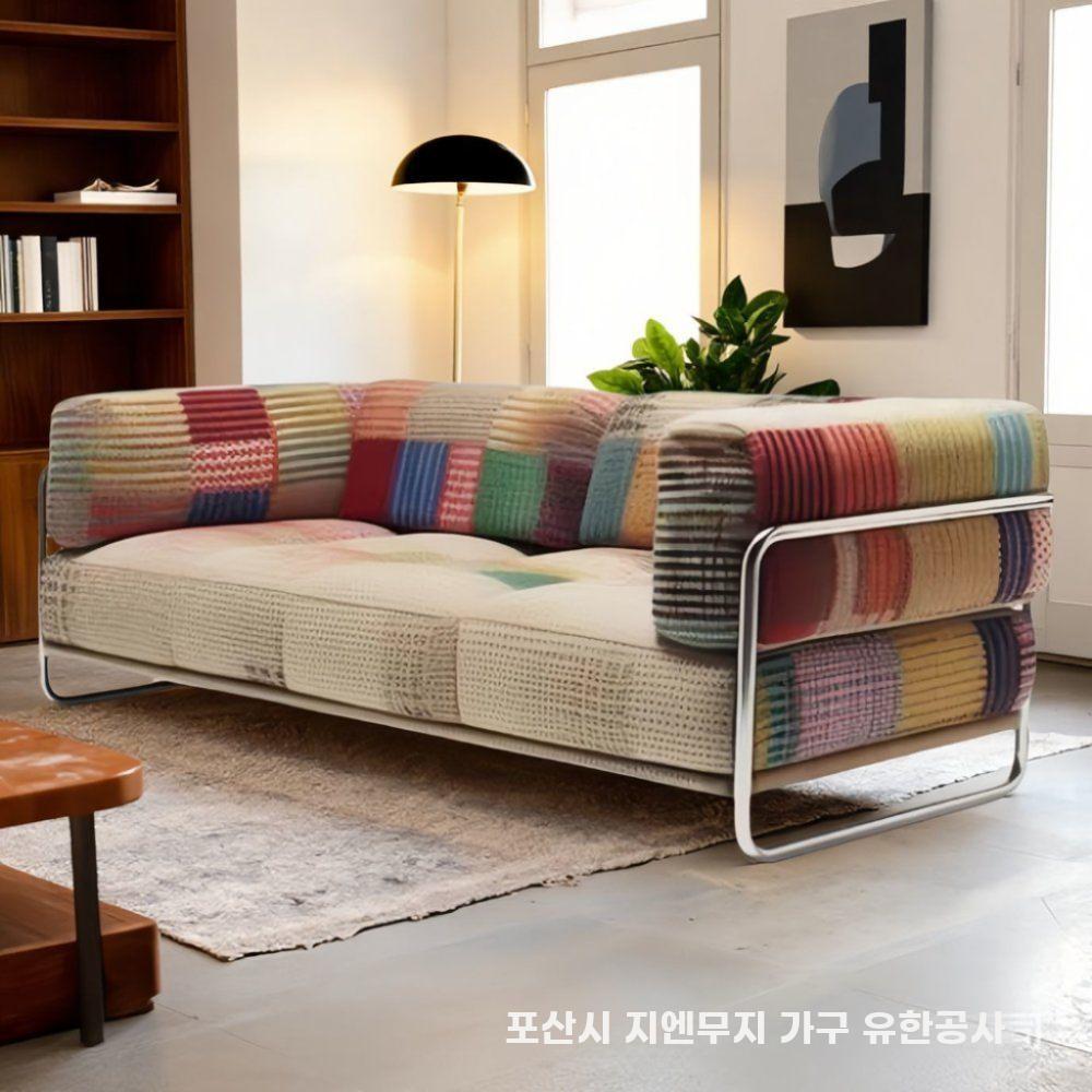 모던 패브릭소파 컬러 디자인 쇼파 북유럽 라운지 소파 비비드 2인 150x80x75 - 상세 이미지 5