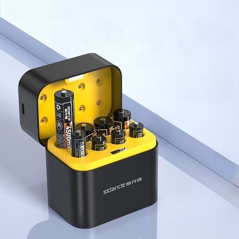 AA AAA 충전지 세트 1.5V USB 고속충전 배터리 8구 충전기 1200회 재사용 - 상품 이미지