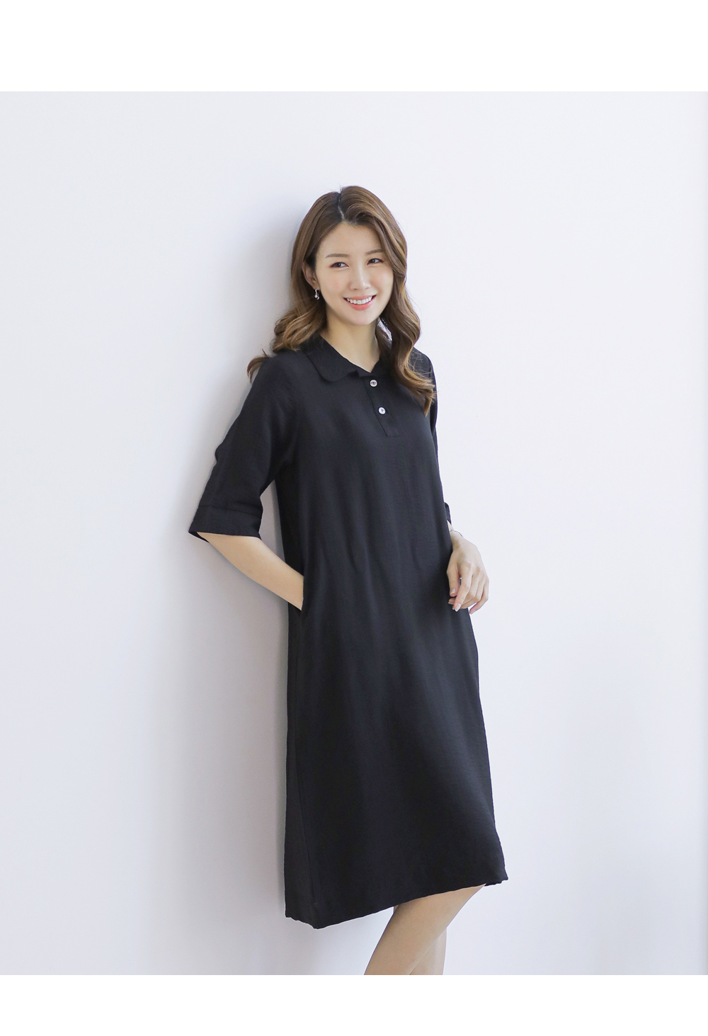 우일인견 러프 카라원피스 52301 - 상품 이미지