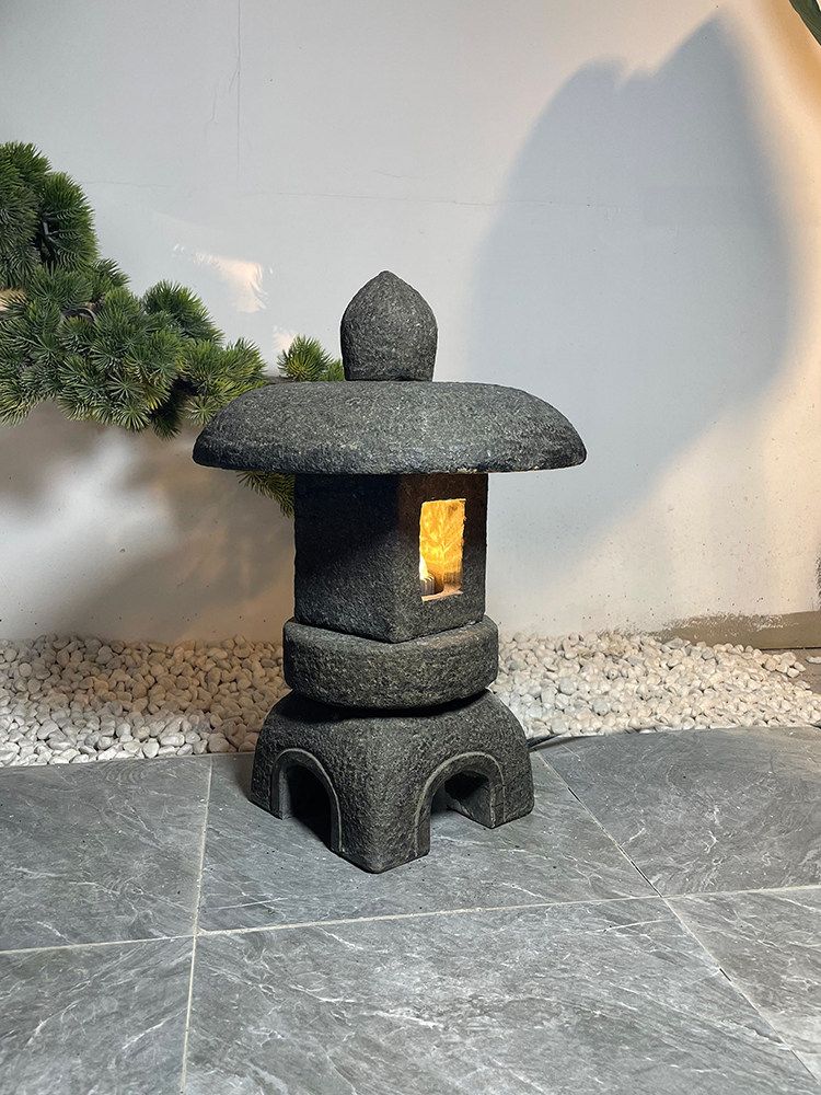 야외 석등조명 돌탑 정원등 전통 석탑 화단 조명 잔디등 높이 35cm 전원 B모델 - 상세 이미지 3