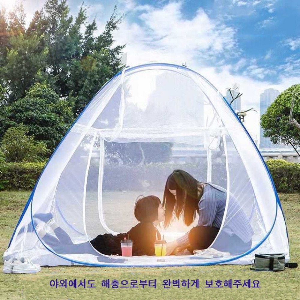 J2K 원터치 자동 설치 모기장 휴대용 접이식 텐트 침대형 방충망 - 상세 이미지 2