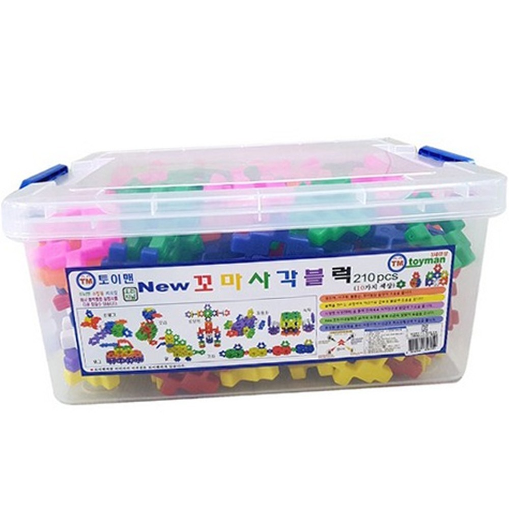 곡선처리오감발달블록놀이 영아유아집중력강화 멘사개발사고력향상사각블록 210pcs - 상품 이미지