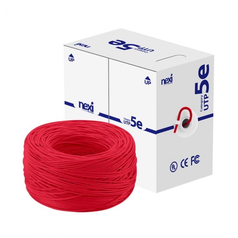 CAT 5E UTP 랜케이블 박스 300M 레드 전선규격 24AWG 노트북 PC 컴퓨터 공유기 1GBPS 이더넷 전송 - 상품 이미지