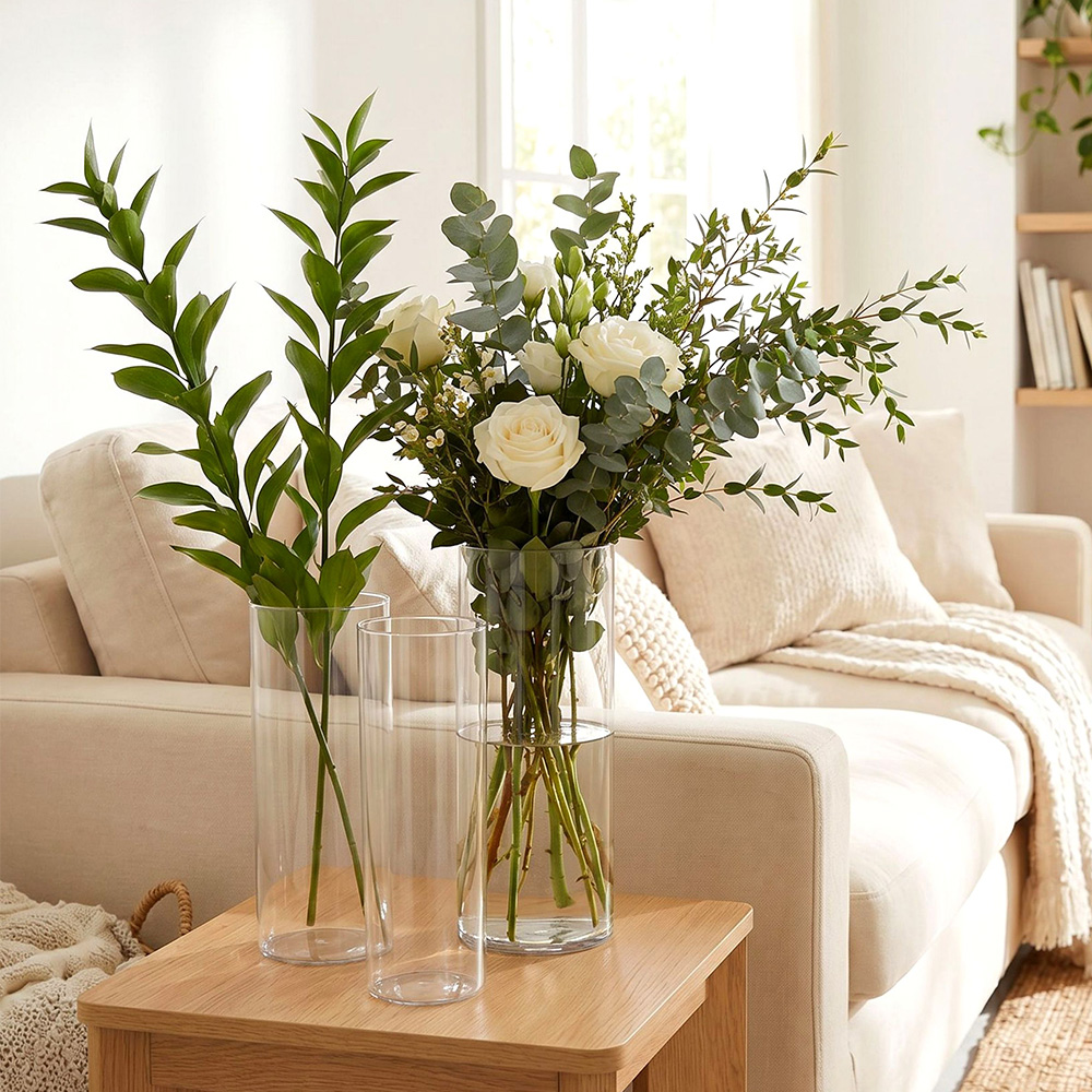 수경재배 조화 생화 오브제 이케바나 인테리어 유리 꽃병 클리어 아크릴 화병 대형L 이미지 8