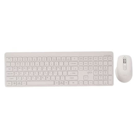 지클릭커 오피스프로 WMK1100 무선 무소음 블루투스 키보드 마우스 세트 크림 화이트