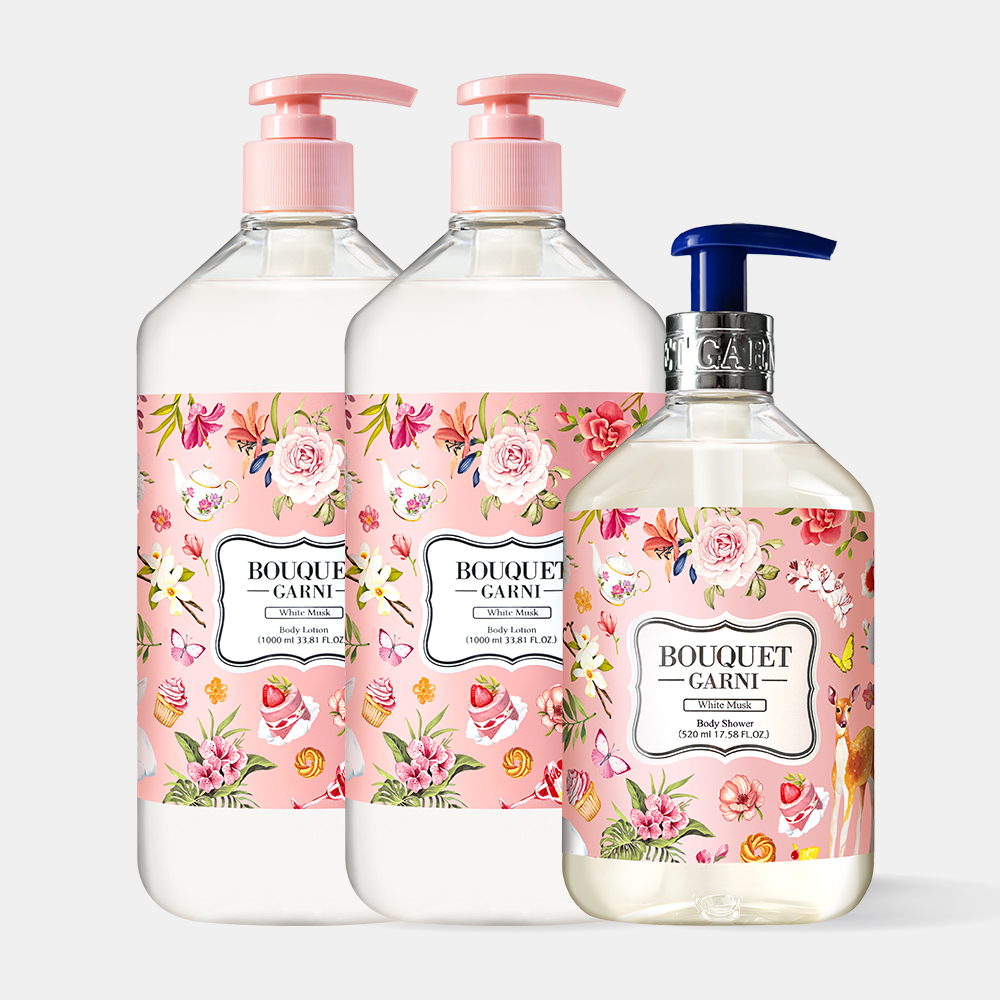[보습 SET] 부케가르니 바디로션 520ml 일랑일랑 3개+바디미스트 145ml 1개 - 상품 이미지