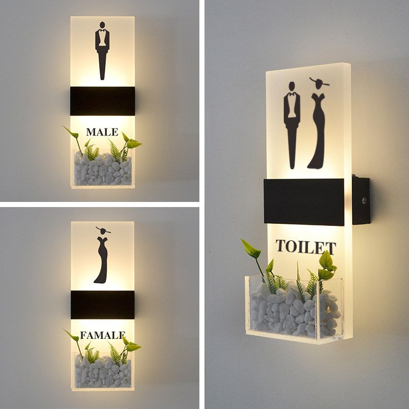 화장실 안내판 조명 남녀 표지판 램프 팻말 LED 사인 화장실 29x11cm - 상세 이미지 2