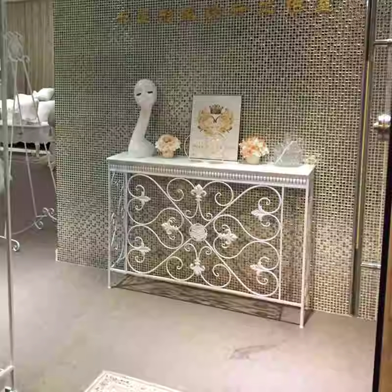 복도콘솔 폭좁은테이블 엔틱 클래식 북유럽 데스크 90x24x80cm 갈색 테이블 - 상세 이미지 3