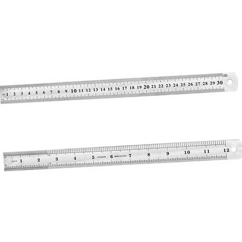 눈금표시공예용스틸자 정밀측정금속자 스텐재단용철자 30cm 30센치 - 상품 이미지