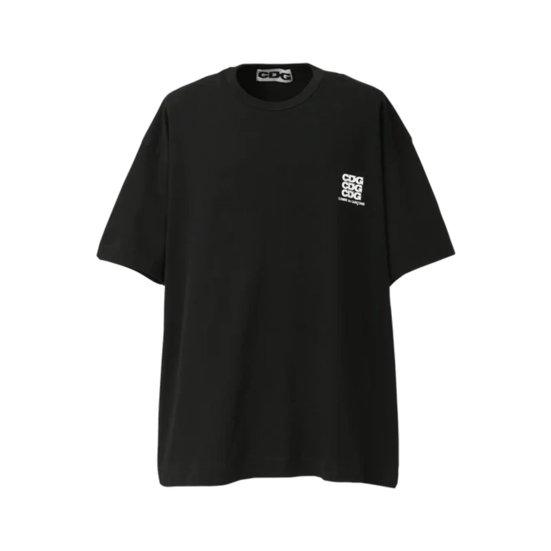 꼼데가르송 CDG 로고 오버핏 반팔 티셔츠 남성 블랙 SZ-T056 - 상세 이미지 3