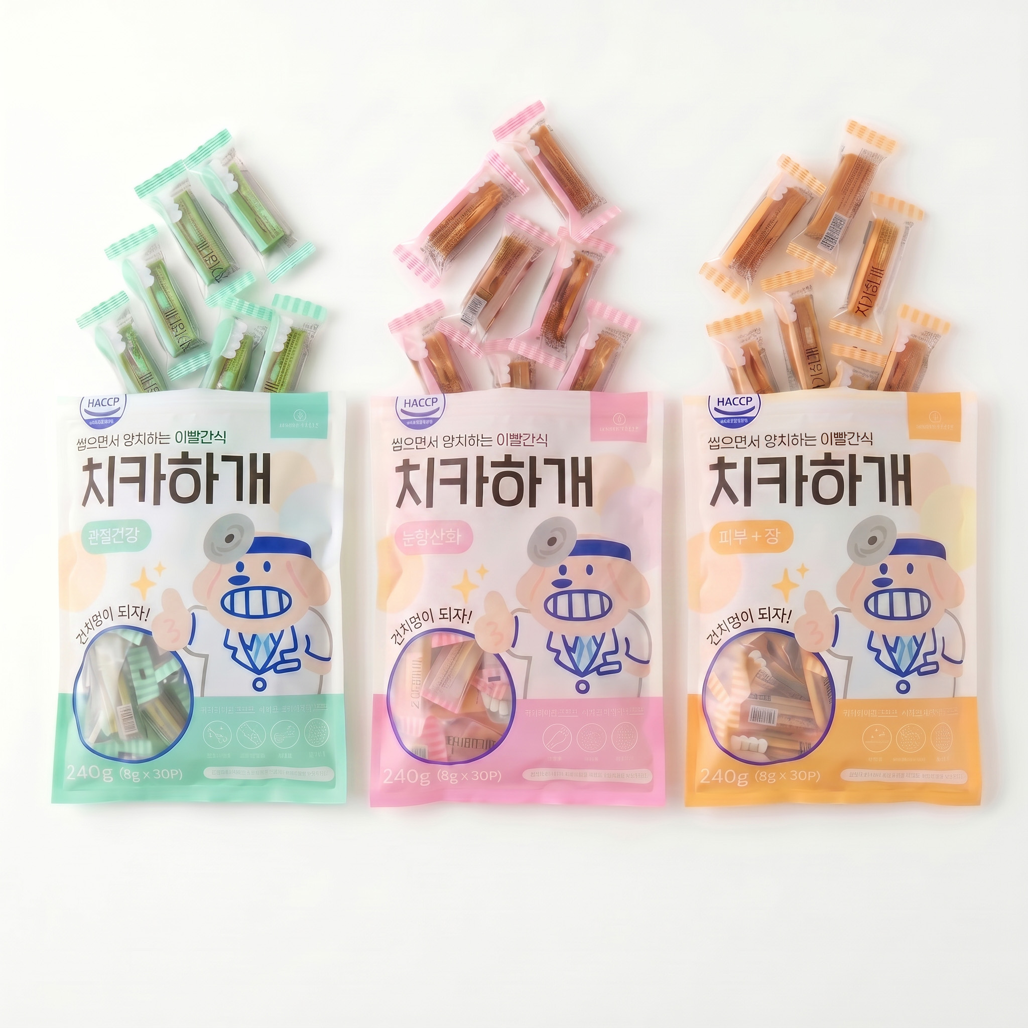 제로랩스 치카하개30p관절건강 외 2종, 국내산 강아지 치석제거덴탈껌 발포형기능성껌240g 기능성 케어 강아지 화식 간식 - 상품 이미지