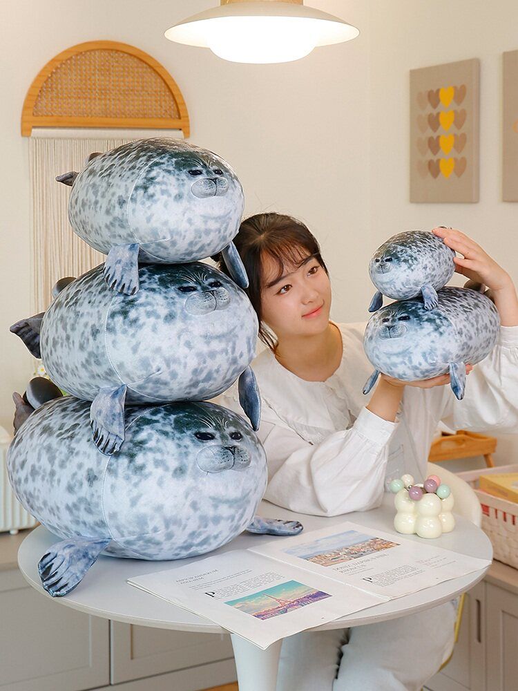 대형 물개인형 물개 쿠션 안고자는 베개 바디필로우 귀여운 짙은 회색 60cm - 상세 이미지 5