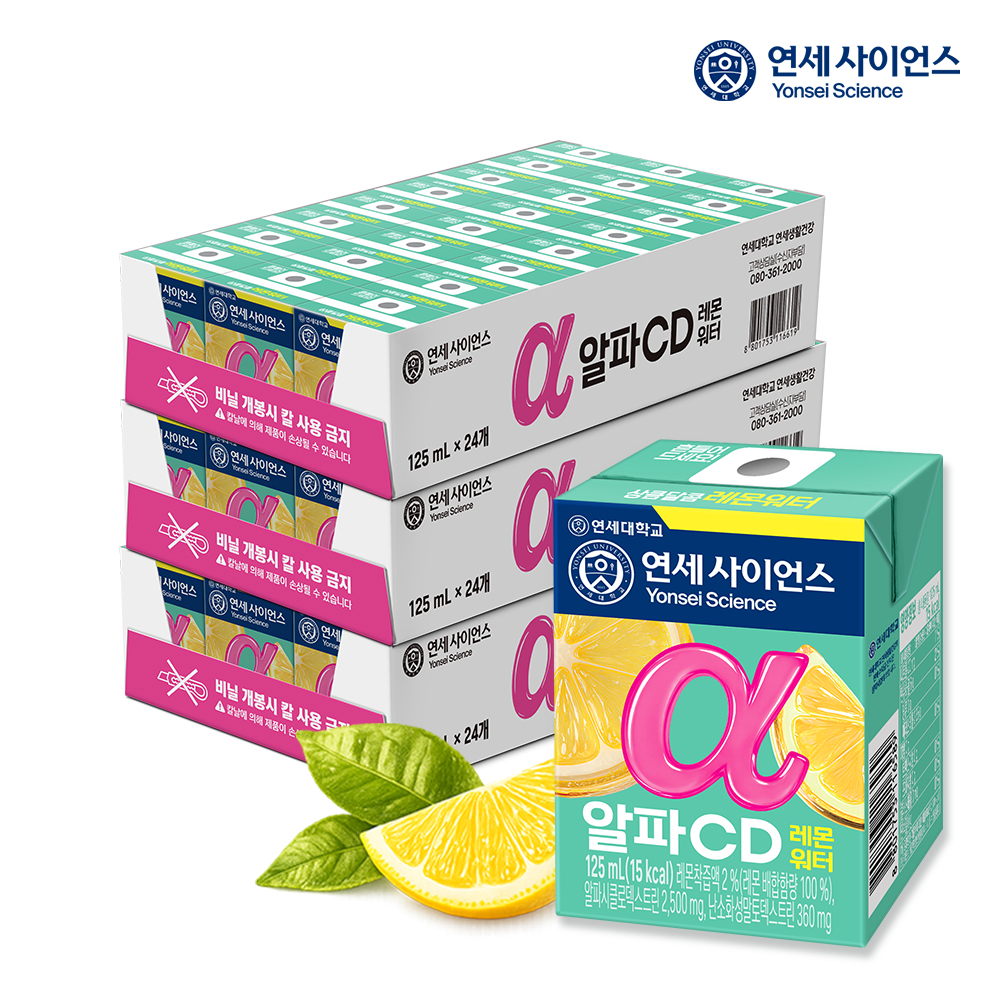 연세 알파CD 레몬워터 24개입, 3개 - 상품 이미지